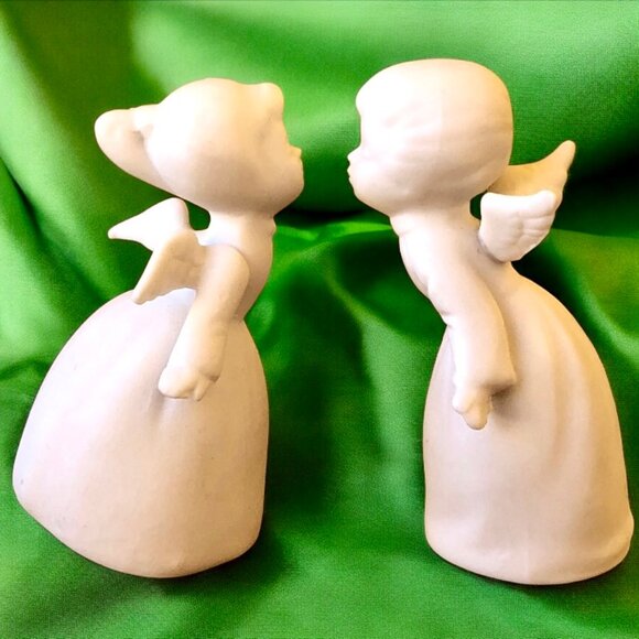 5 Vintage Angel Figurines 2 Unglazed Napcoware Japan Napco + 3 Glazed Angels - Picture 3 of 14